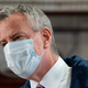 New York City Mayor Bill DeBlasio speaks to firefighters on May 4, 2020, in New York City.